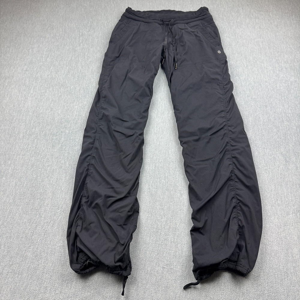 Lululemon Pants Women 6 Black Dance Studio Mid-Rise 33" Activewear Casual Ruched